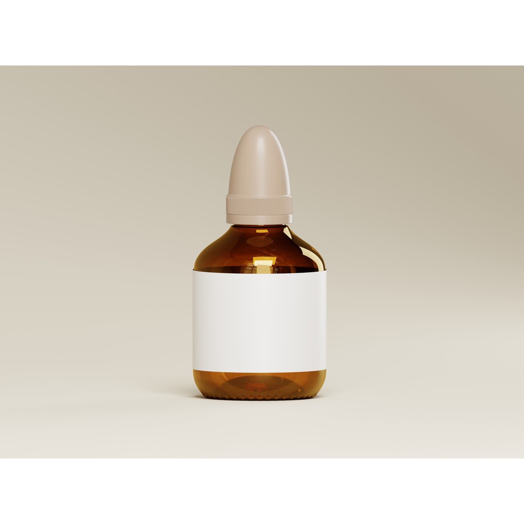 Amber Cosmetic Bottle 3D Model – Low Poly Game Asset, FBX, PBR - View 4