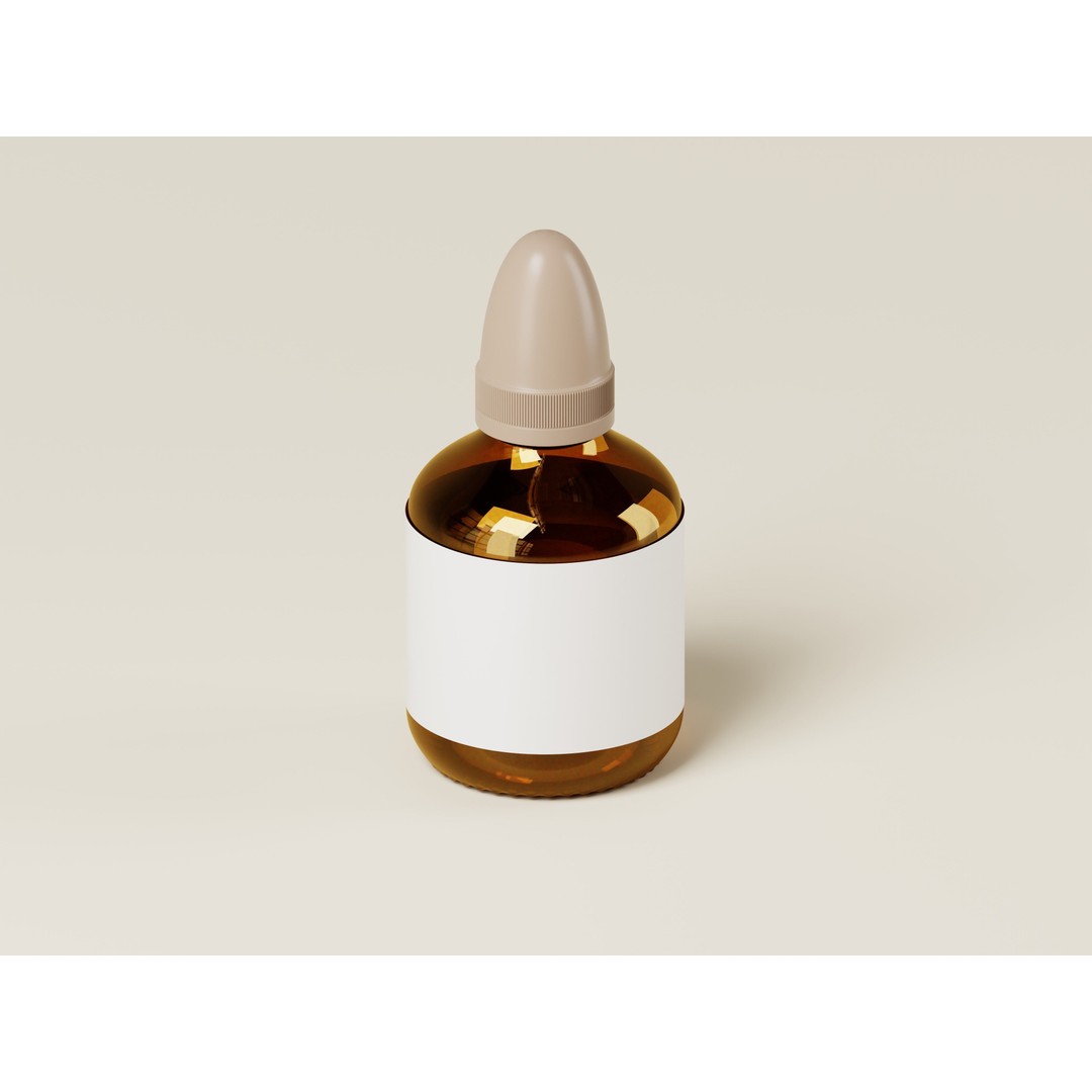 Amber Cosmetic Bottle 3D Model – Low Poly Game Asset, FBX, PBR - View 5
