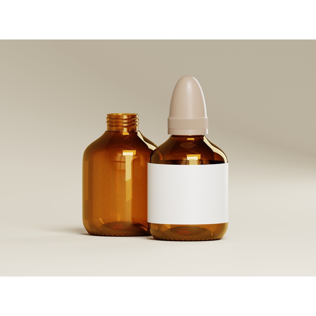 Amber Cosmetic Bottle 3D Model – Low Poly Game Asset, FBX, PBR - View 7