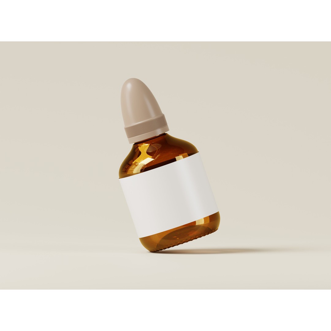 Amber Cosmetic Bottle 3D Model – Low Poly Game Asset, FBX, PBR - View 8