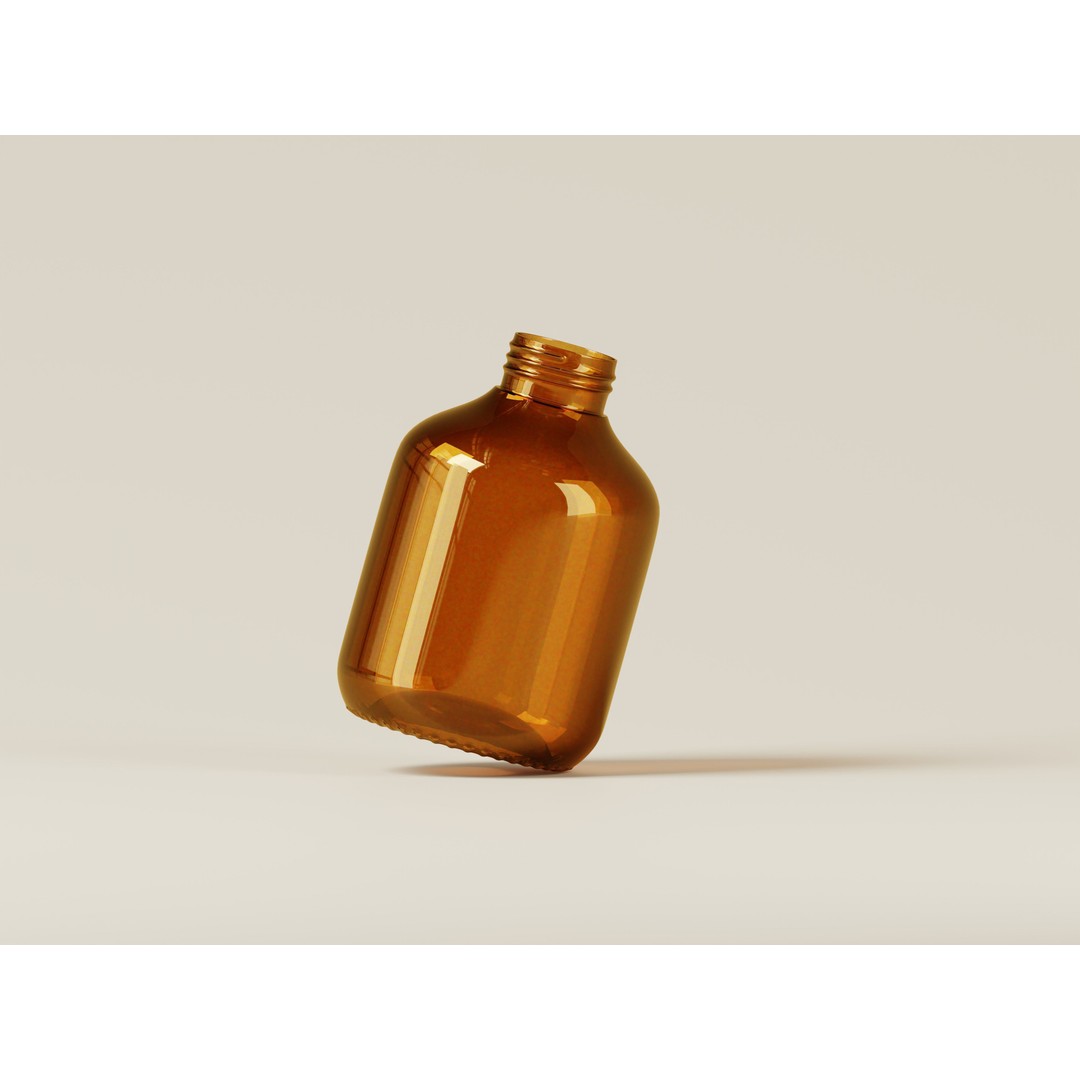 Amber Cosmetic Bottle 3D Model – Low Poly Game Asset, FBX, PBR - View 9