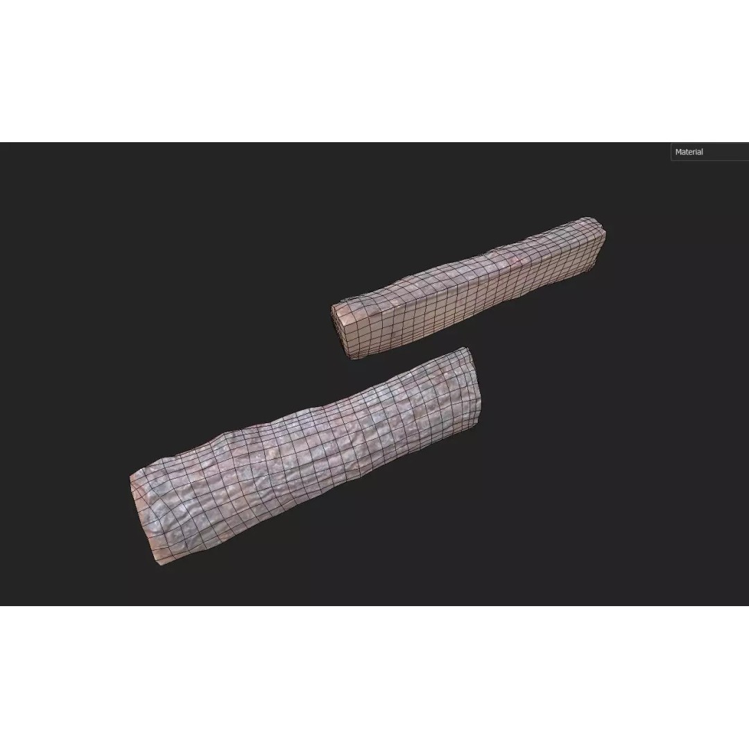 Firewood 3D Model – Low Poly Game Asset, FBX, PBR Textures - View 3