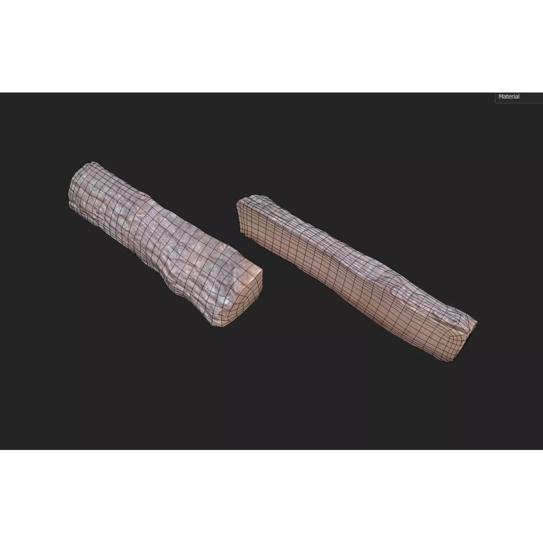 Firewood 3D Model – Low Poly Game Asset, FBX, PBR Textures - View 8