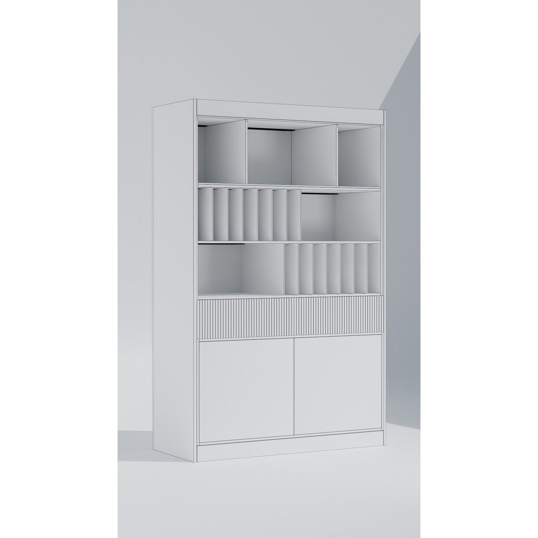Wooden Cabinet 3D Model – Modern Office Furniture, PBR Textures