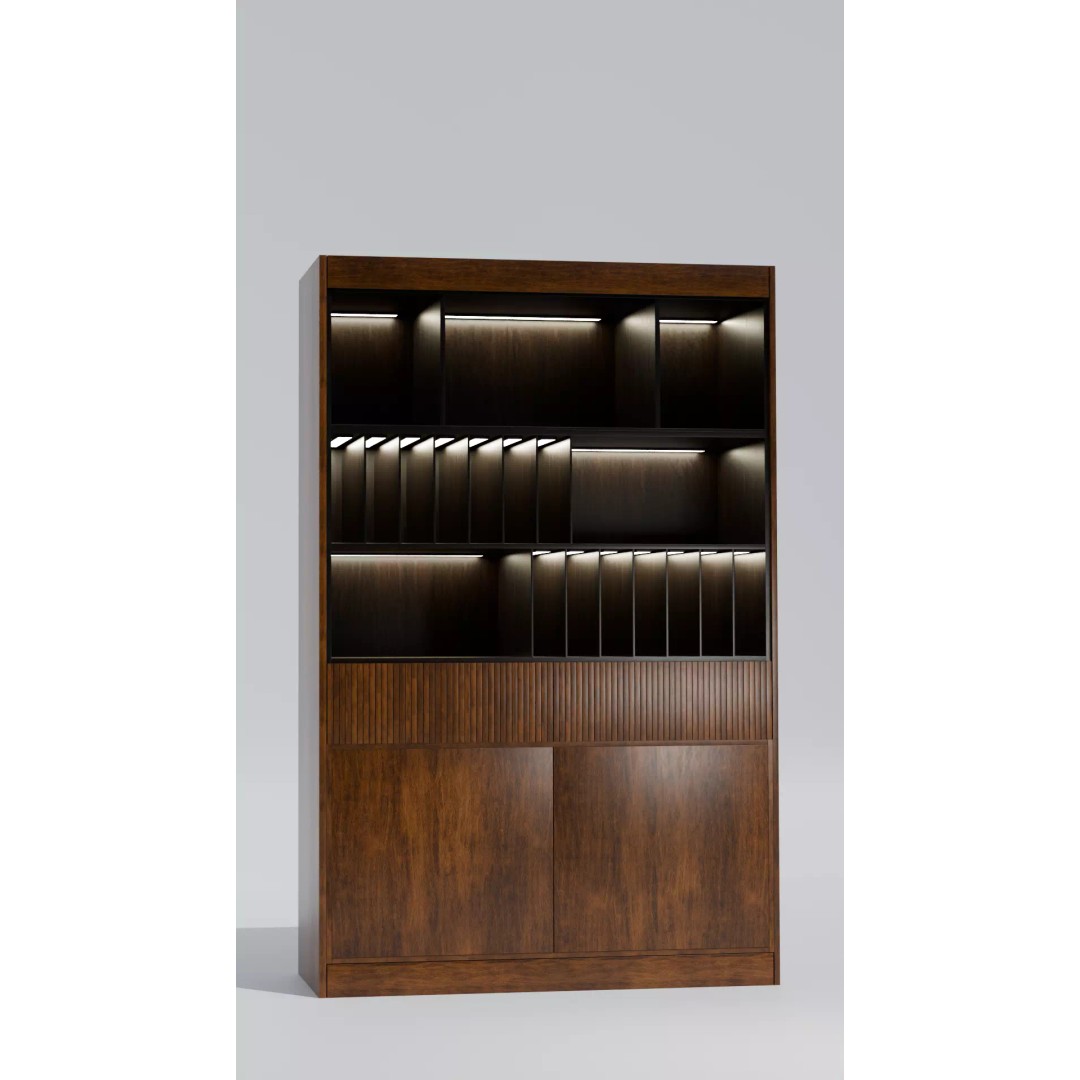 Wooden Cabinet 3D Model – Modern Office Furniture, PBR Textures - View 2