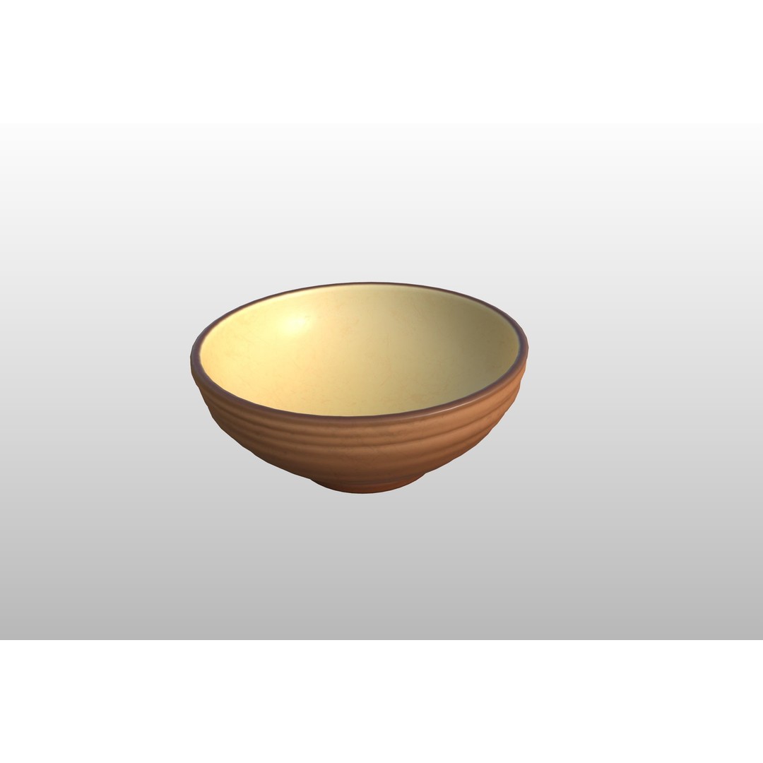 Ceramic Bowl 3D Model – Stylized Tableware, PBR Textures, FBX - View 16