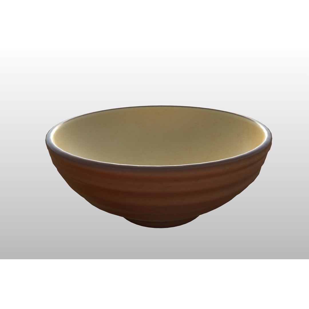Ceramic Bowl 3D Model – Stylized Tableware, PBR Textures, FBX - View 18