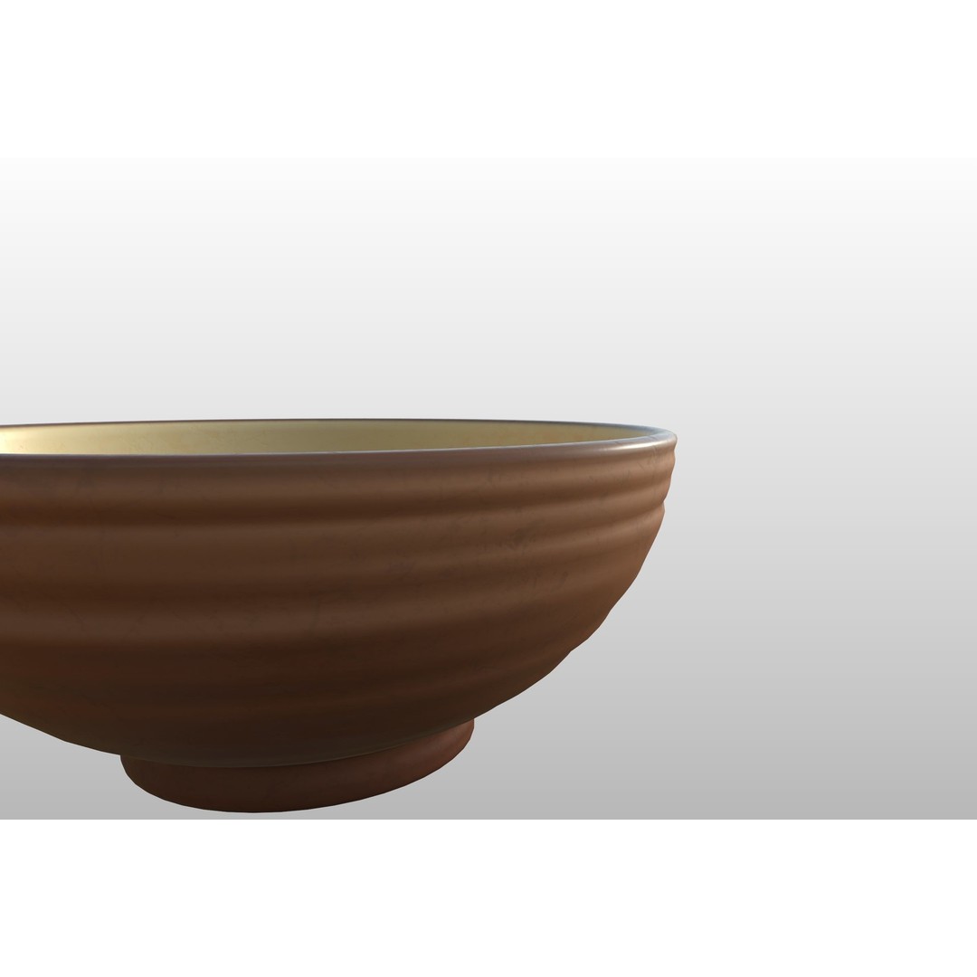Ceramic Bowl 3D Model – Stylized Tableware, PBR Textures, FBX - View 19