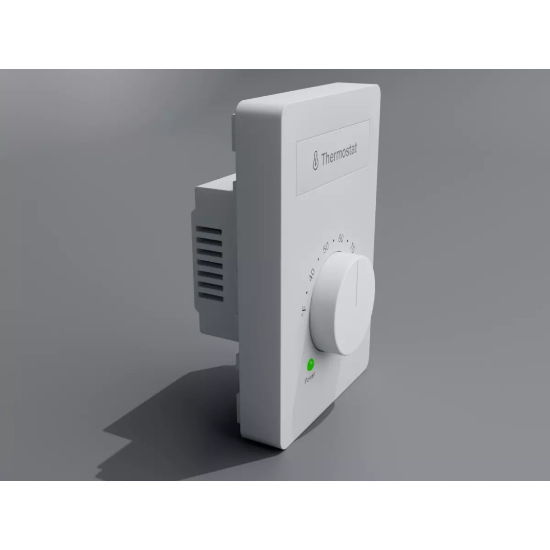 Wall-Mounted Thermostat 3D Model – Modern Design, PBR Textures, Blender, FBX, OBJ - View 3