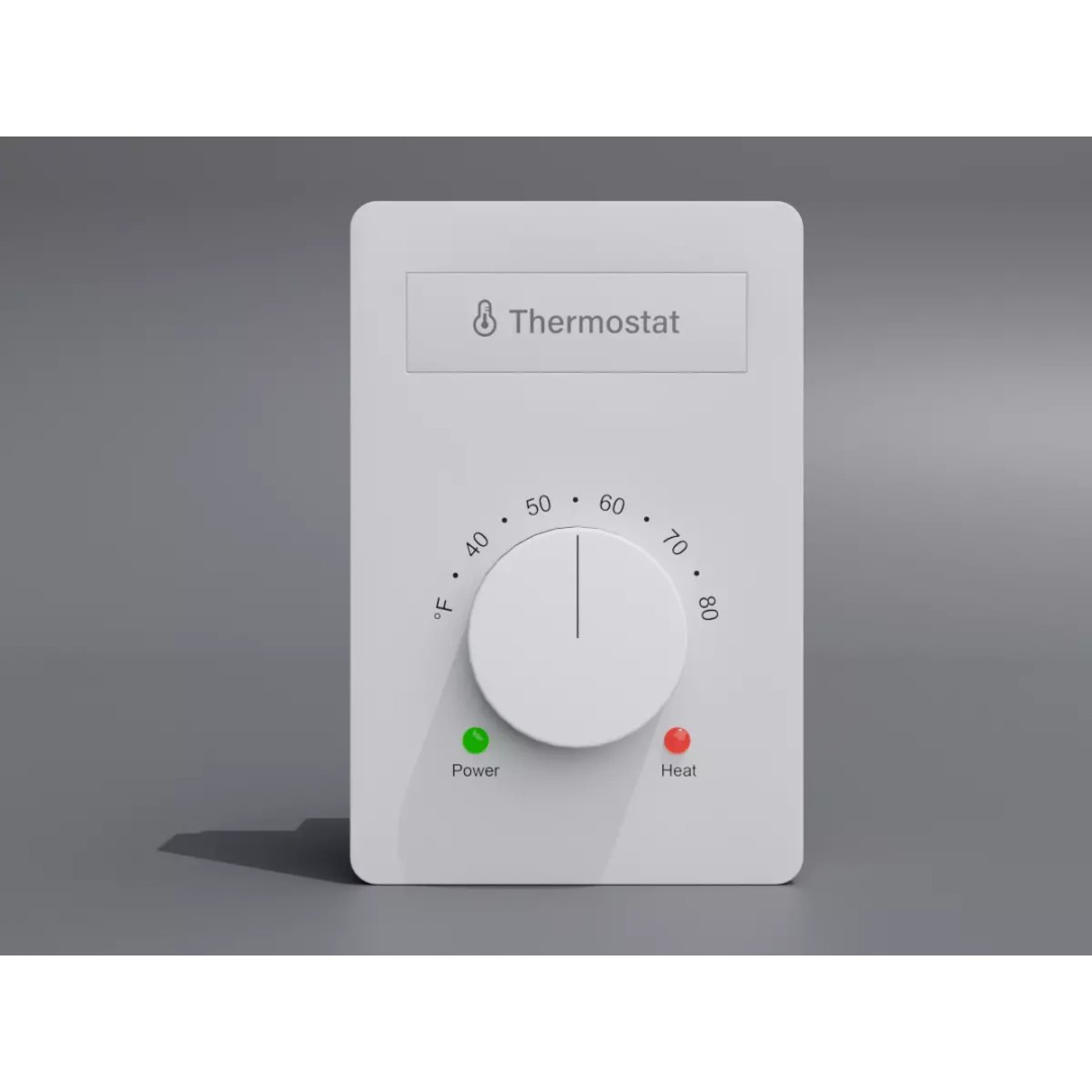 Wall-Mounted Thermostat 3D Model – Modern Design, PBR Textures, Blender, FBX, OBJ - View 4