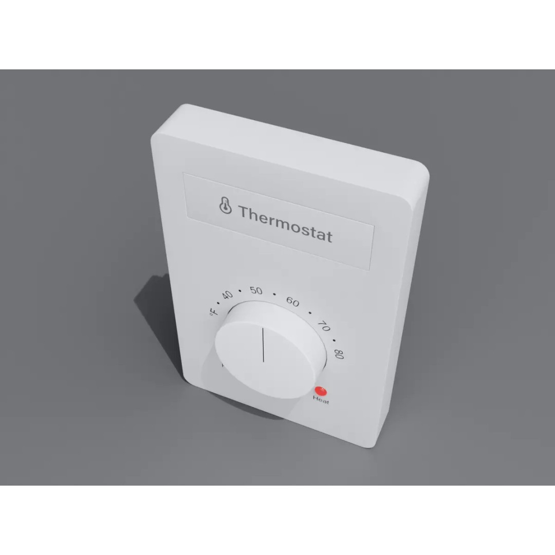 Wall-Mounted Thermostat 3D Model – Modern Design, PBR Textures, Blender, FBX, OBJ - View 5