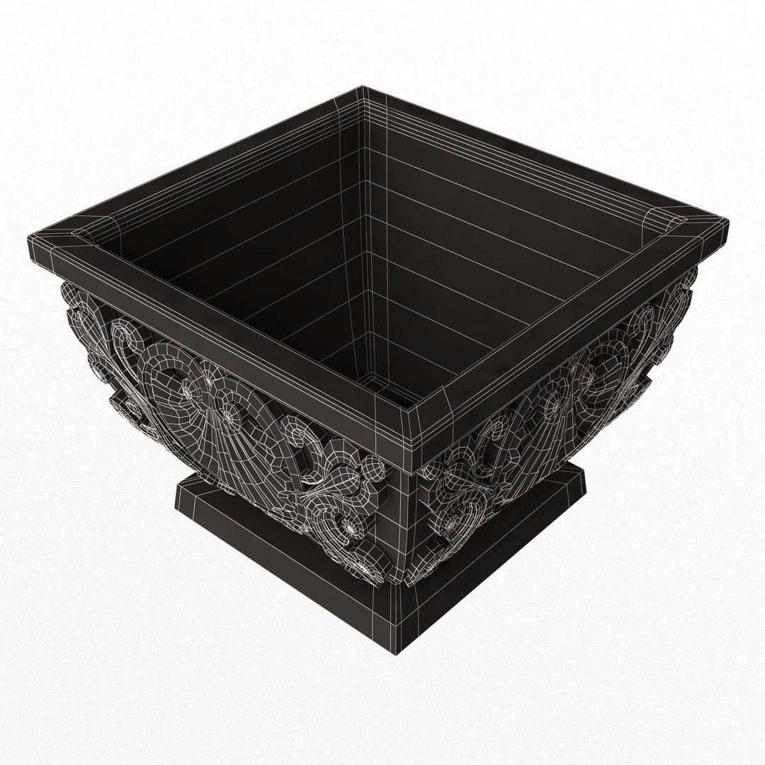 Flower Pot 3D Model – Low Poly Decorative Design, FBX, OBJ - View 12