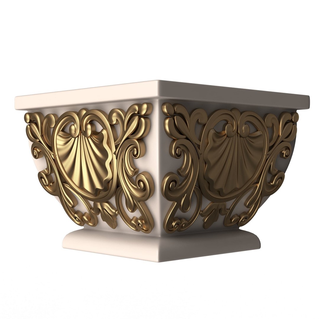 Flower Pot 3D Model – Low Poly Decorative Design, FBX, OBJ - View 4