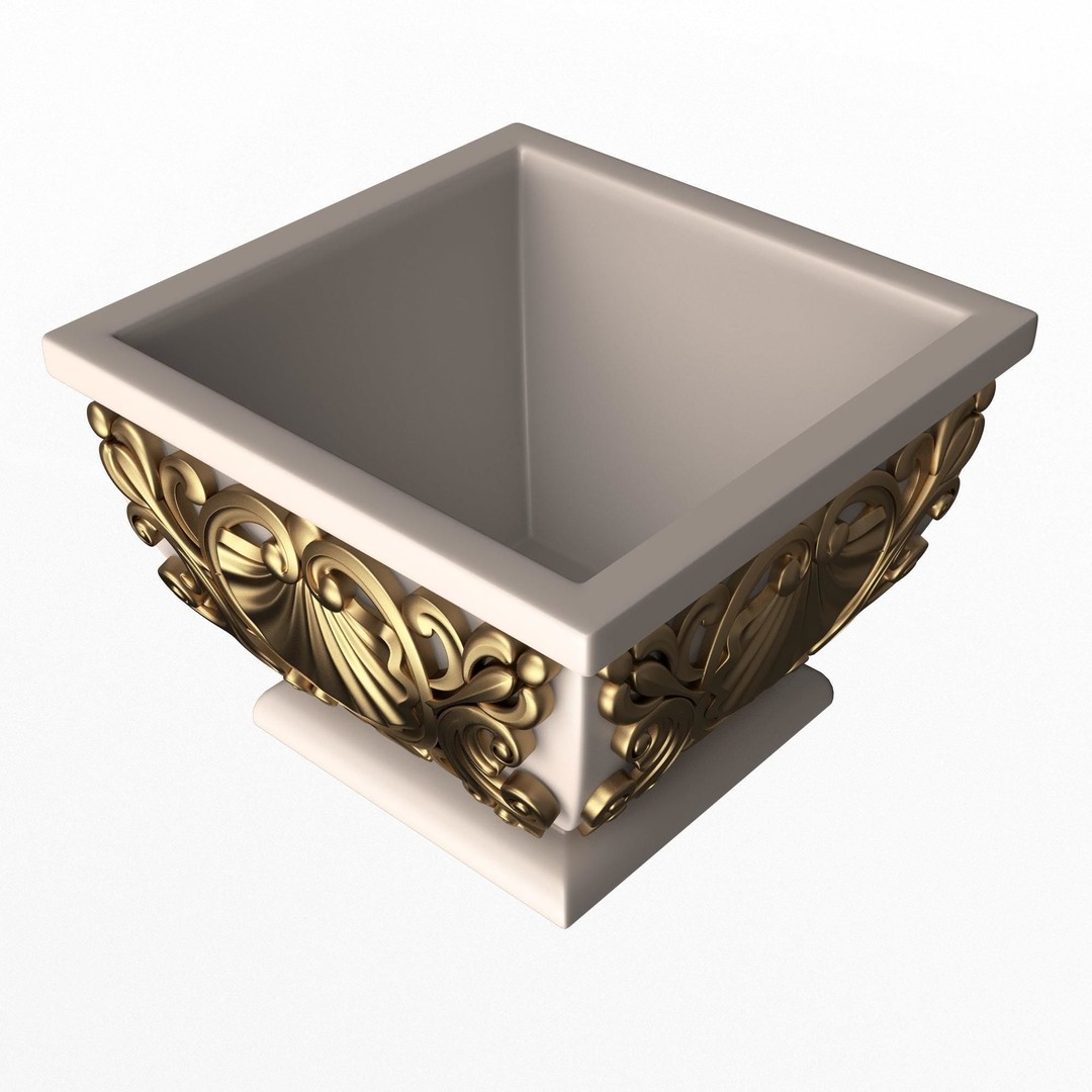 Flower Pot 3D Model – Low Poly Decorative Design, FBX, OBJ - View 6