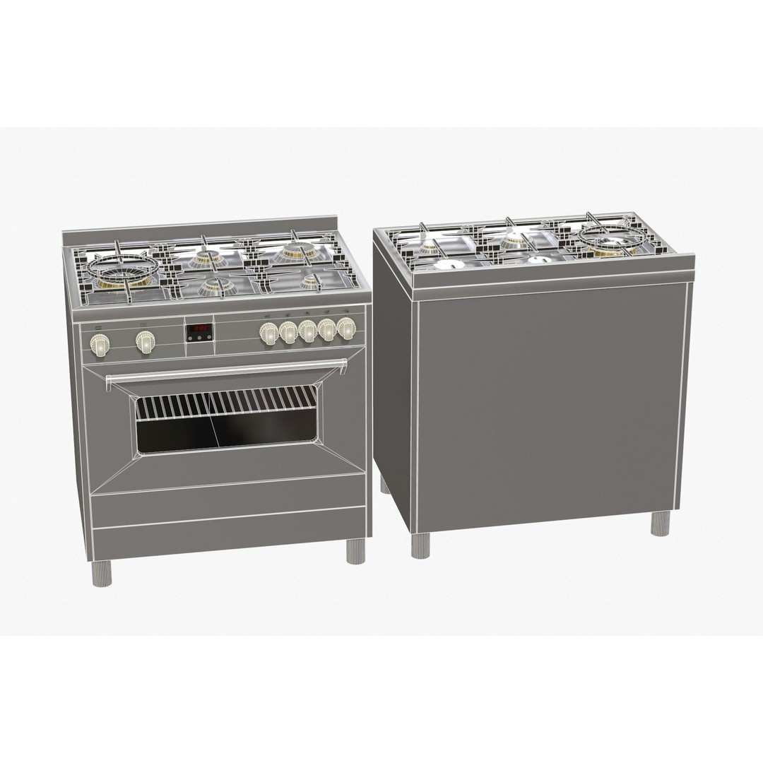 Electric Oven 3D Model – Low Poly Kitchen Appliance, FBX, OBJ