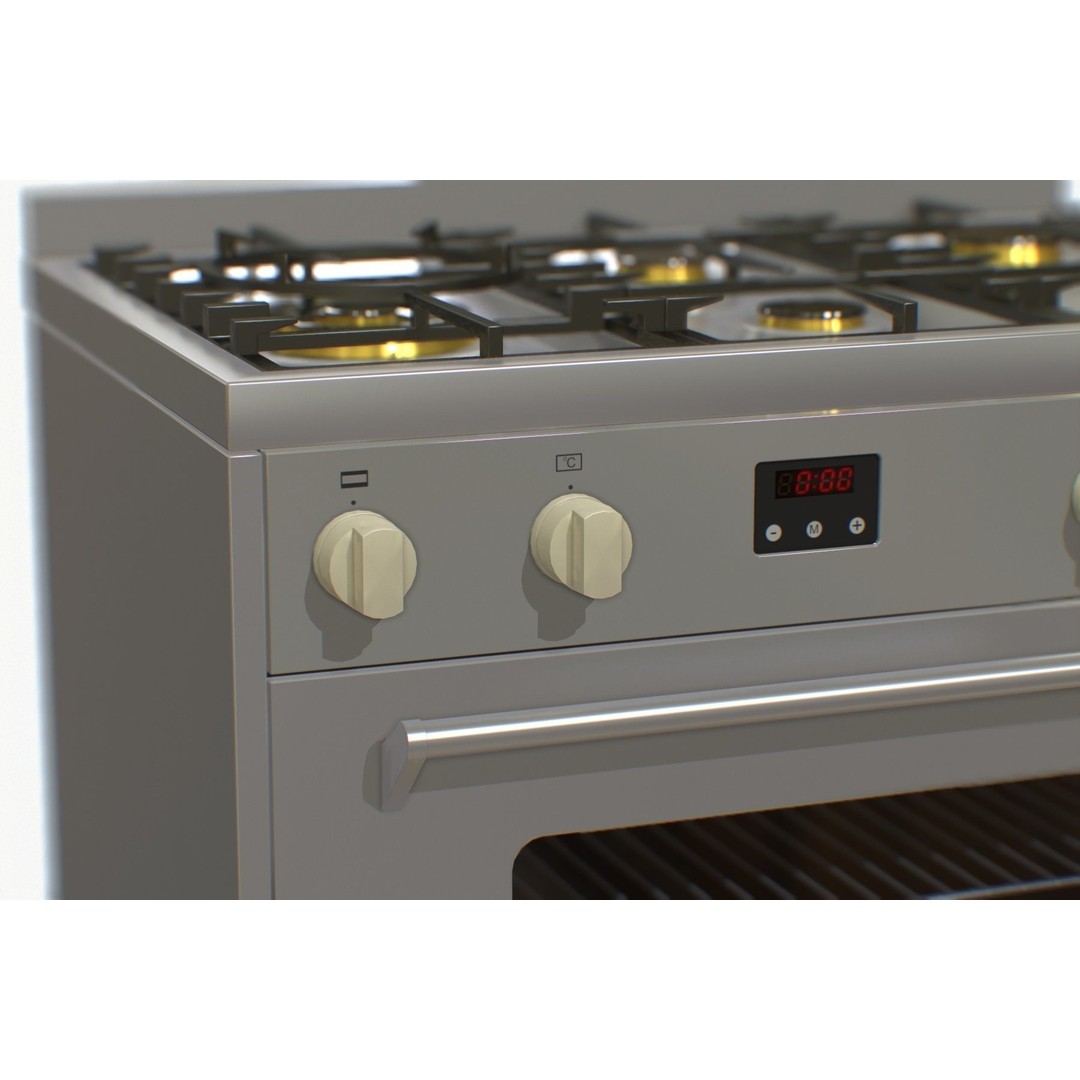 Electric Oven 3D Model – Low Poly Kitchen Appliance, FBX, OBJ - View 10