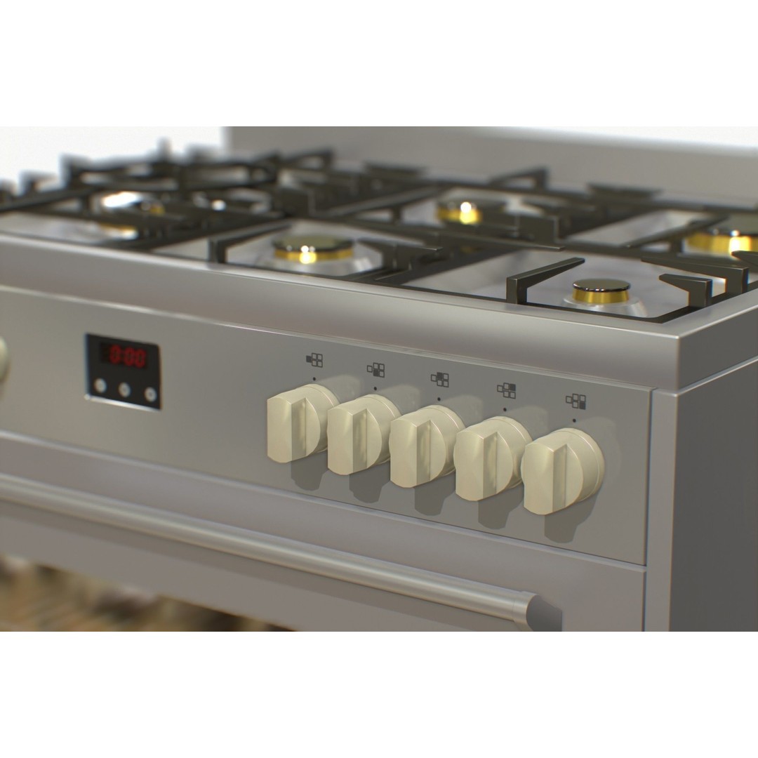 Electric Oven 3D Model – Low Poly Kitchen Appliance, FBX, OBJ - View 12