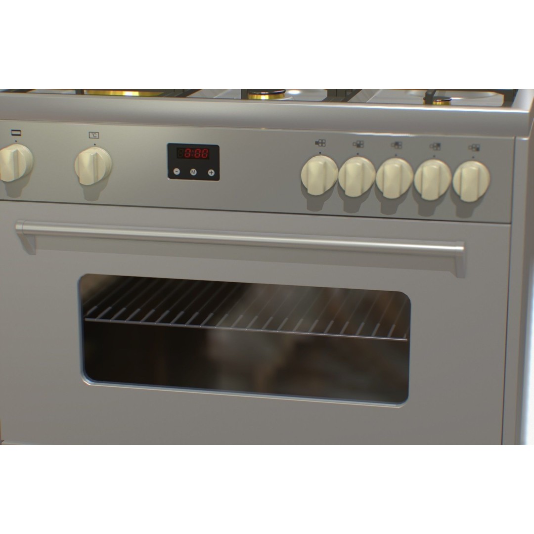 Electric Oven 3D Model – Low Poly Kitchen Appliance, FBX, OBJ - View 15
