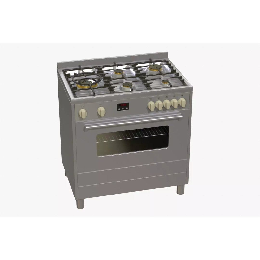 Electric Oven 3D Model – Low Poly Kitchen Appliance, FBX, OBJ - View 2