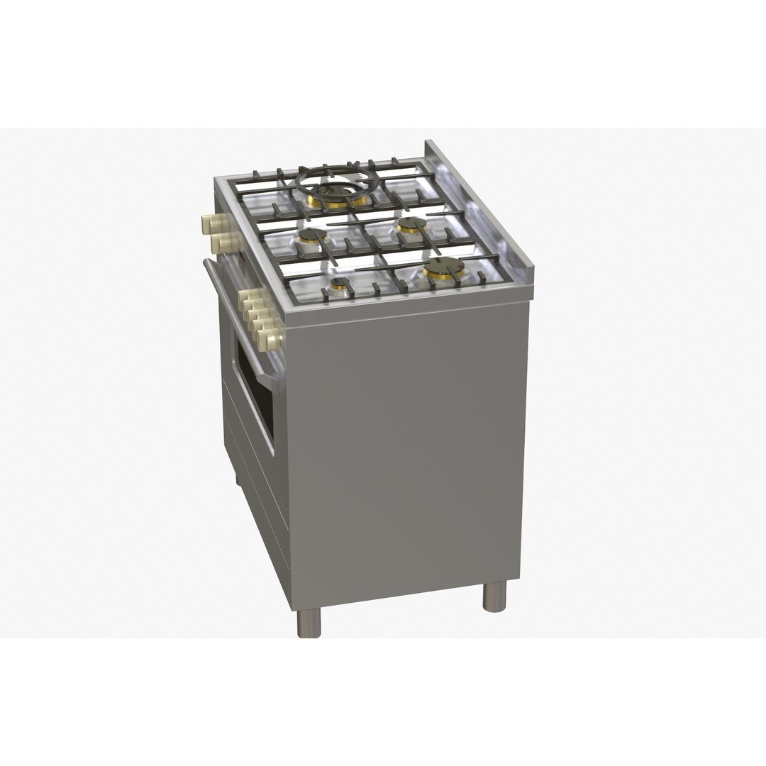 Electric Oven 3D Model – Low Poly Kitchen Appliance, FBX, OBJ - View 4