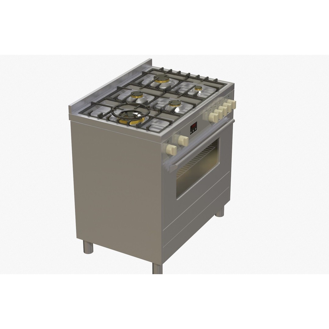 Electric Oven 3D Model – Low Poly Kitchen Appliance, FBX, OBJ - View 9