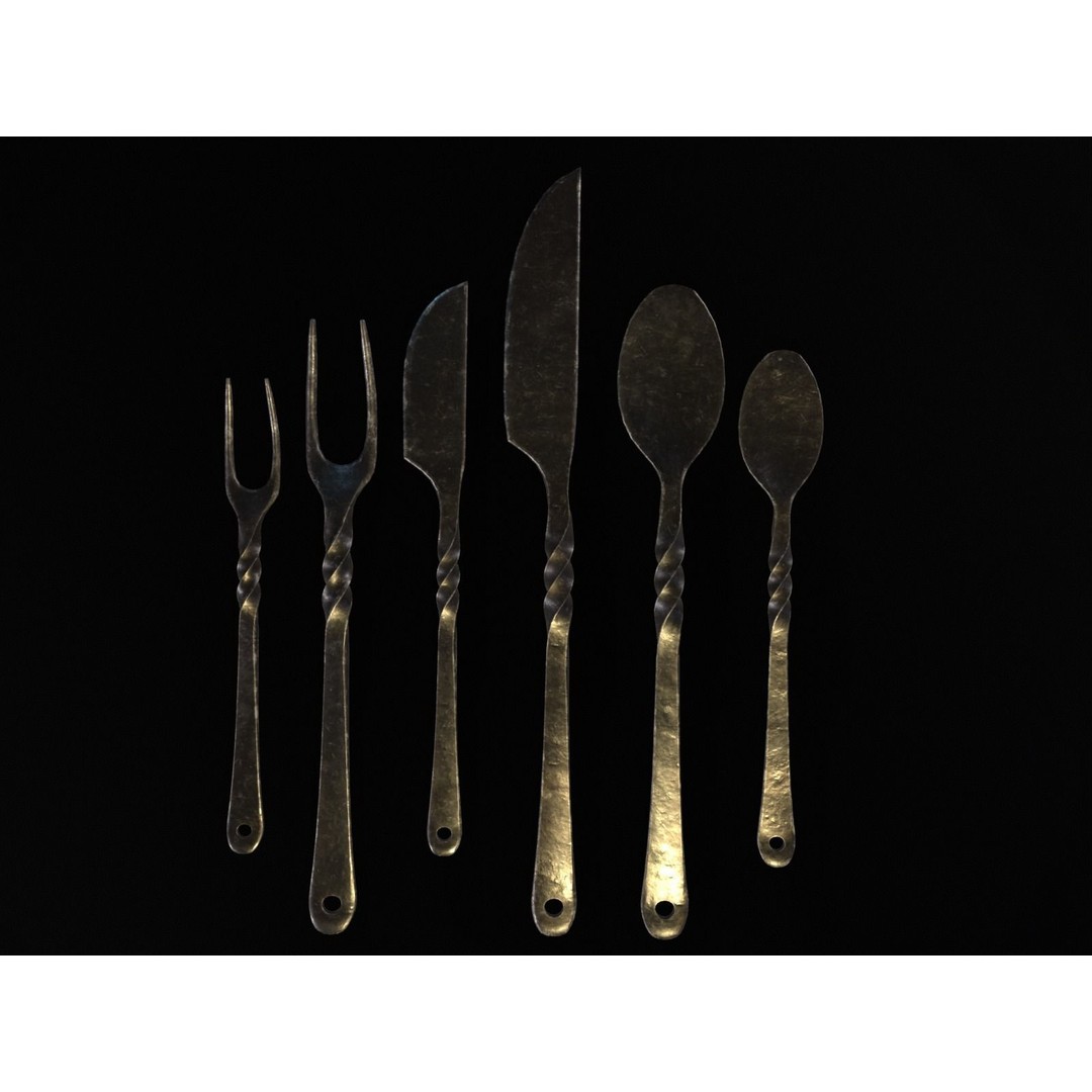 Iron Cutlery Set 3D Model – Low Poly Kitchenware with PBR Textures, FBX - View 21