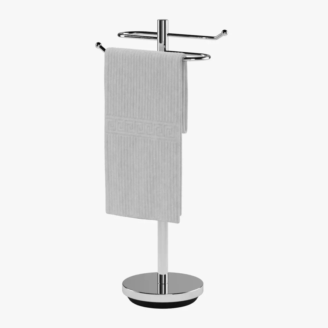 Towel Rack 3D Model – Realistic Bathroom Furniture, FBX & OBJ - View 2