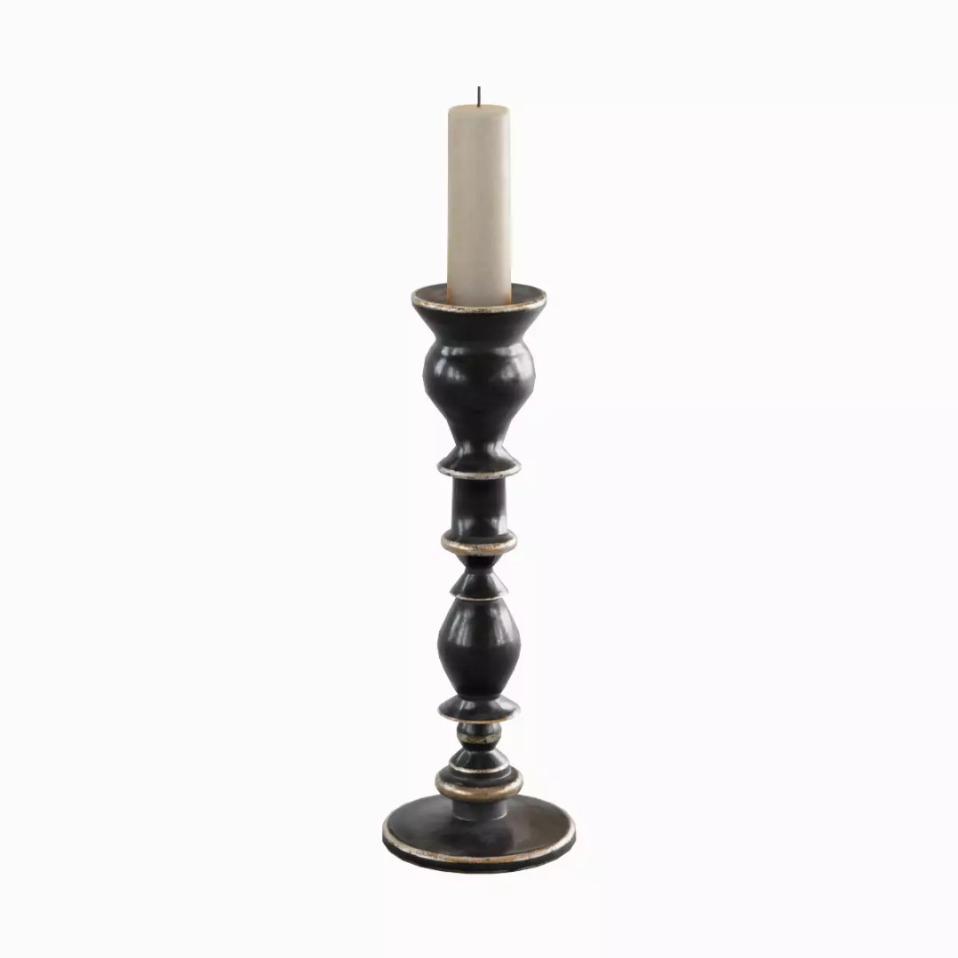 Elegant Candlestick Set 3D Model – Low Poly Game Asset, FBX & OBJ - View 14