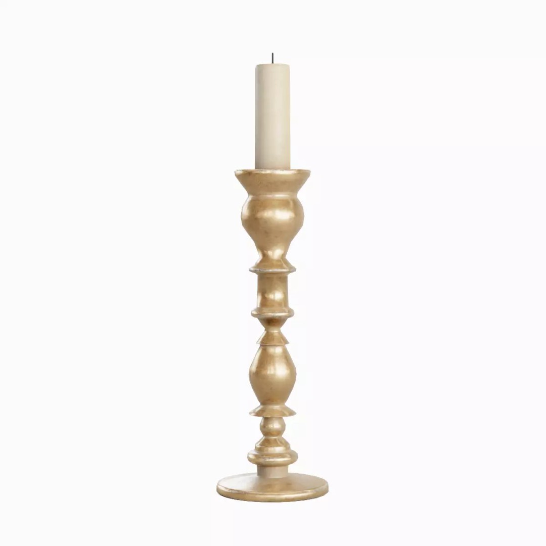 Elegant Candlestick Set 3D Model – Low Poly Game Asset, FBX & OBJ - View 5