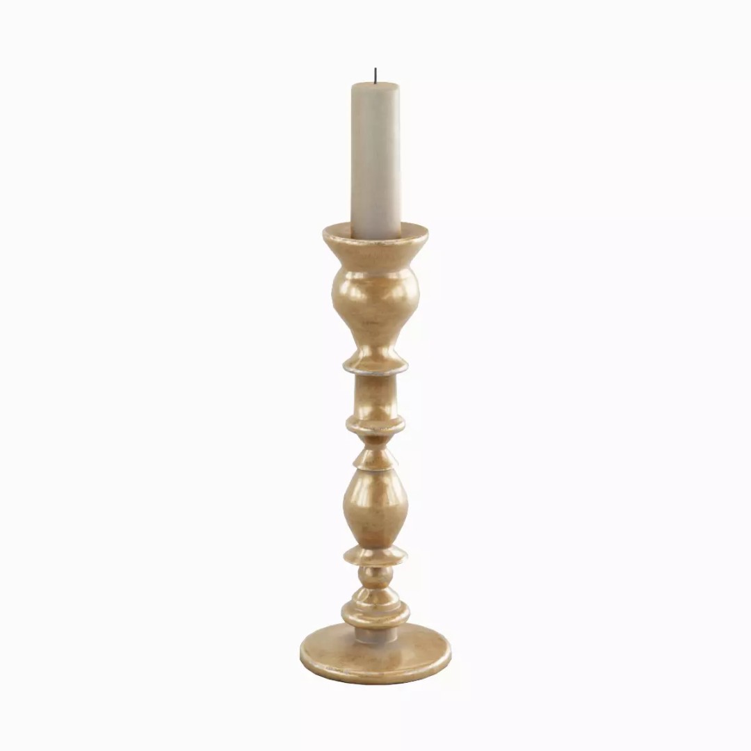 Elegant Candlestick Set 3D Model – Low Poly Game Asset, FBX & OBJ - View 7