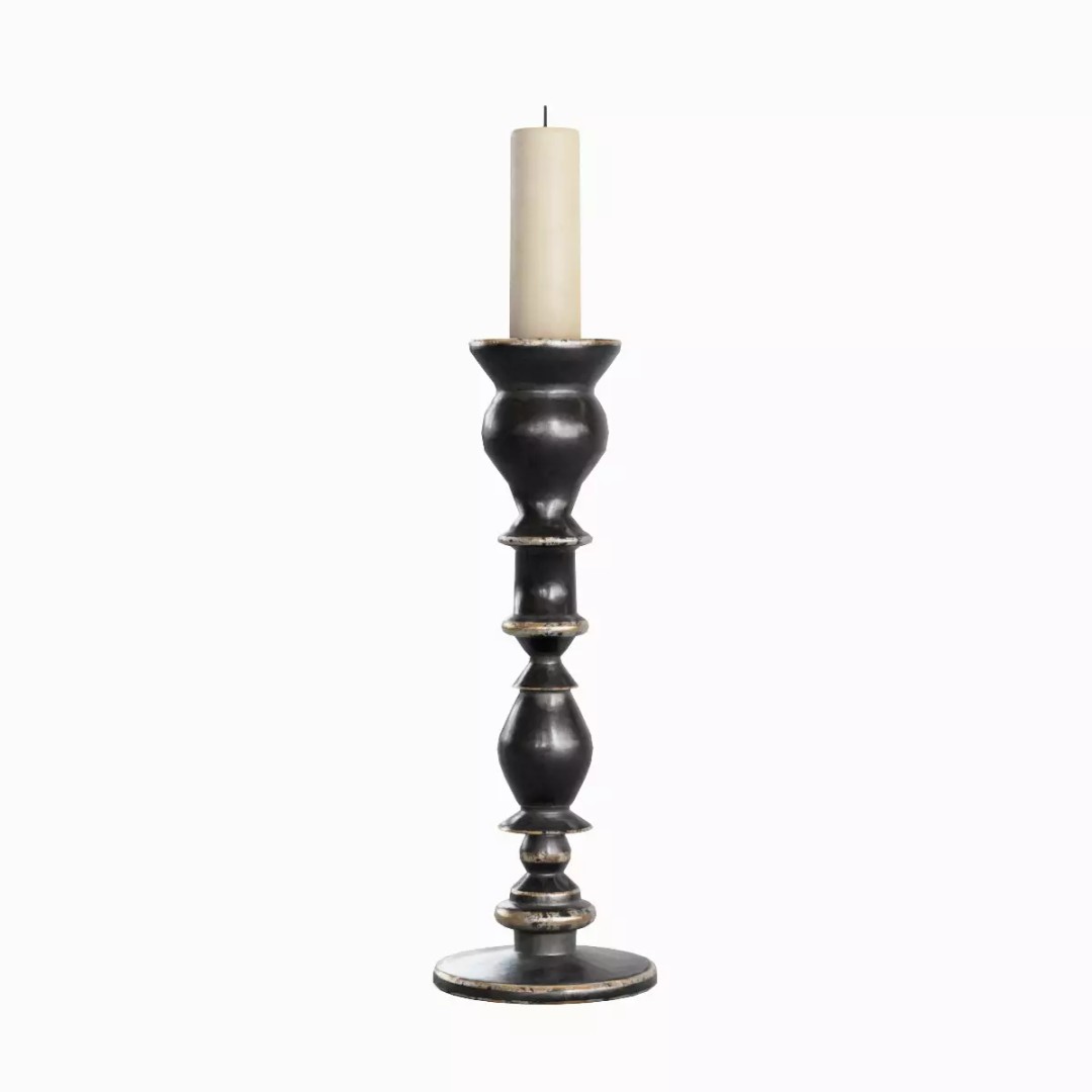 Elegant Candlestick Set 3D Model – Low Poly Game Asset, FBX & OBJ - View 9
