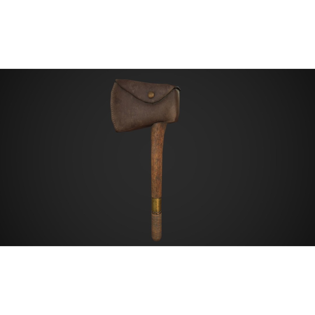 Wooden Axe 3D Model – Low Poly Game Asset, FBX, OBJ, PBR