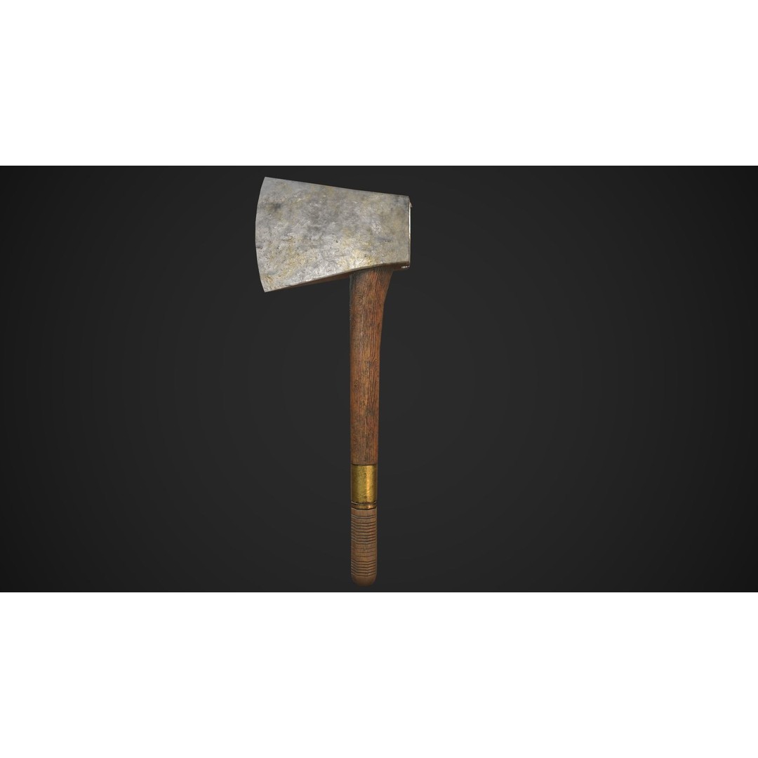 Wooden Axe 3D Model – Low Poly Game Asset, FBX, OBJ, PBR - View 11