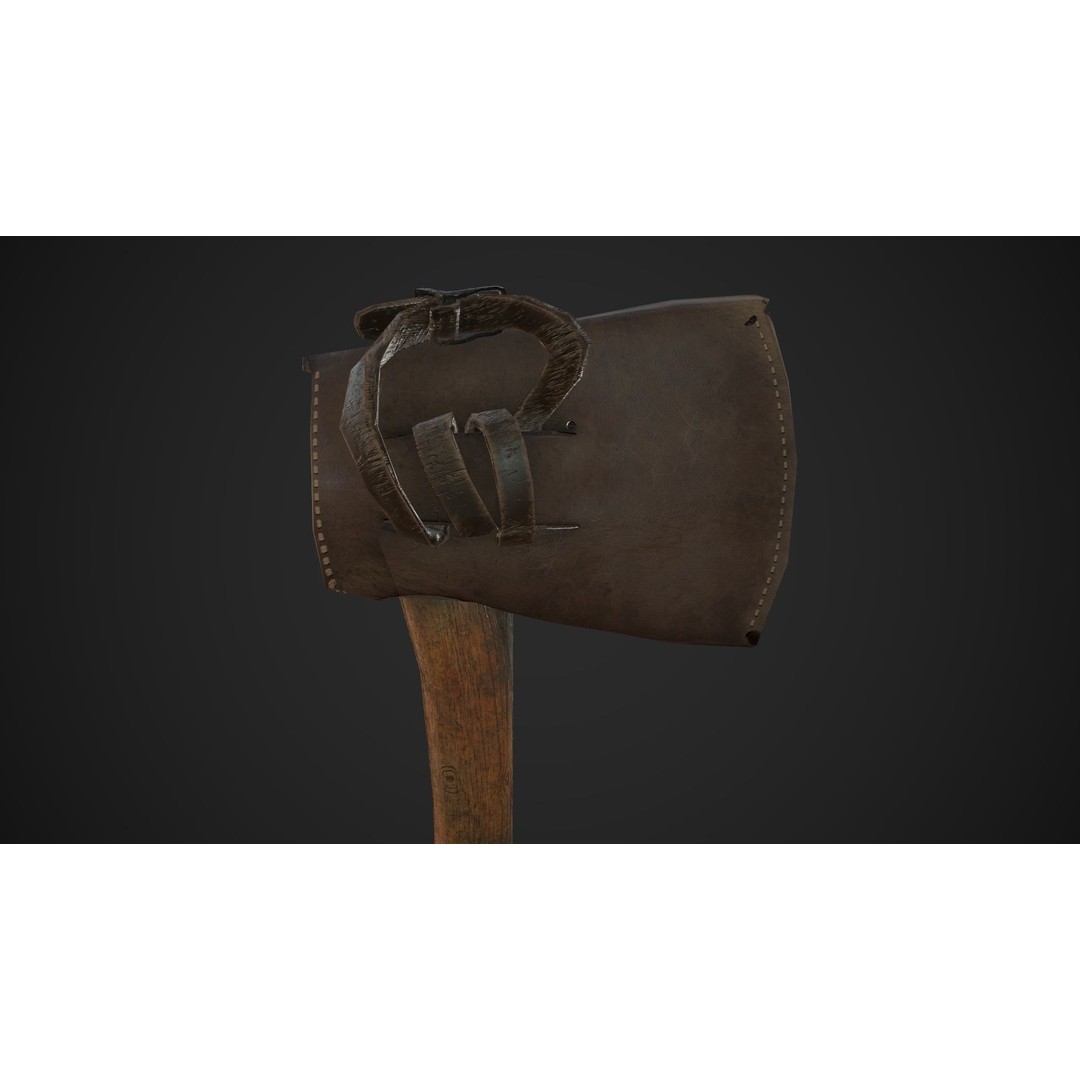 Wooden Axe 3D Model – Low Poly Game Asset, FBX, OBJ, PBR - View 12