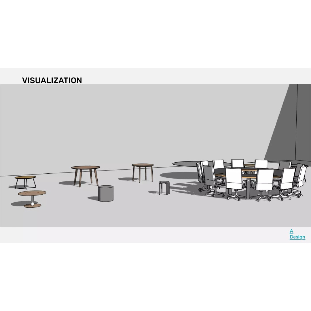 Round Tables 3D Model – Parametric Revit Families for Interiors - View 8