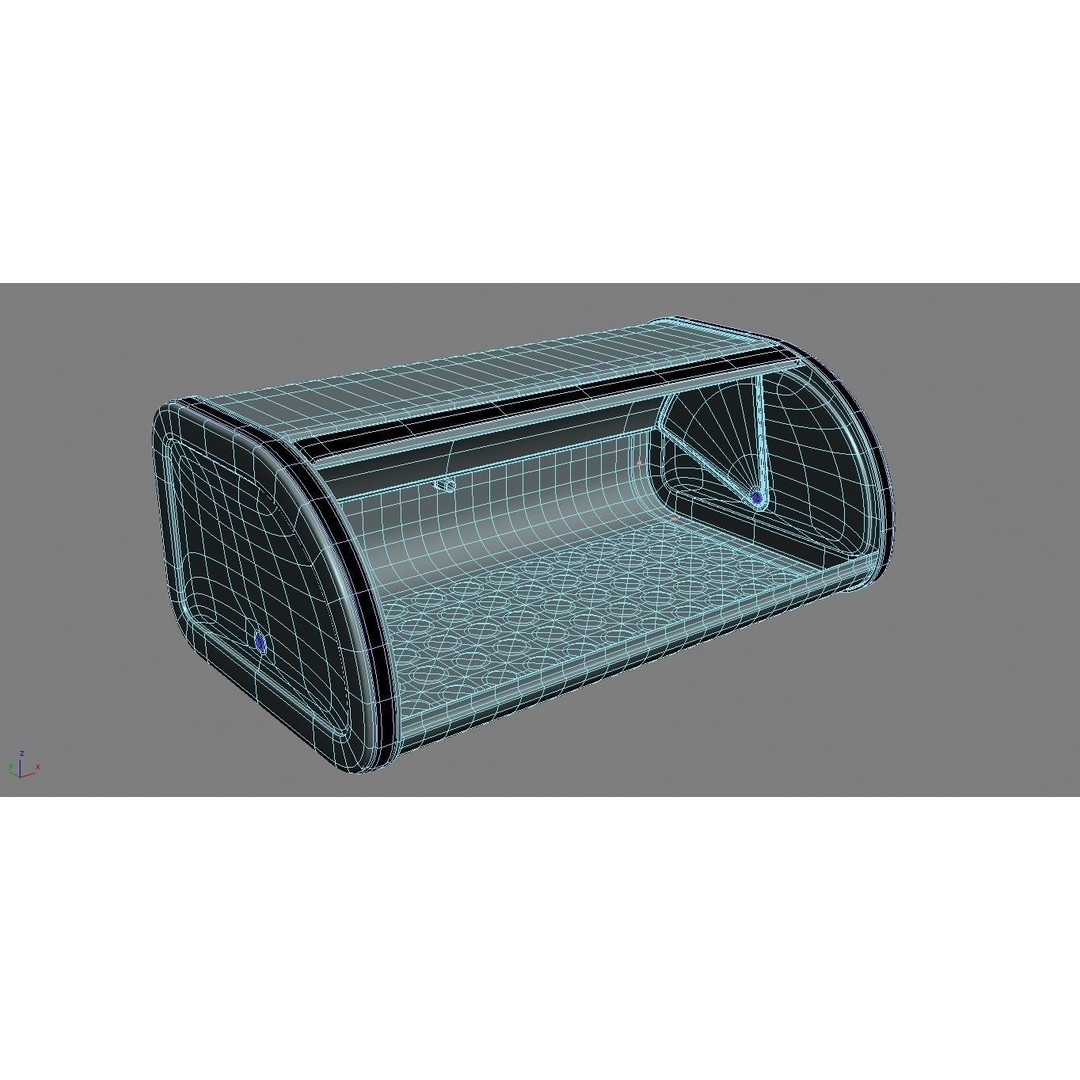 Bread Box 3D Model – Low Poly Kitchenware with Animated Door