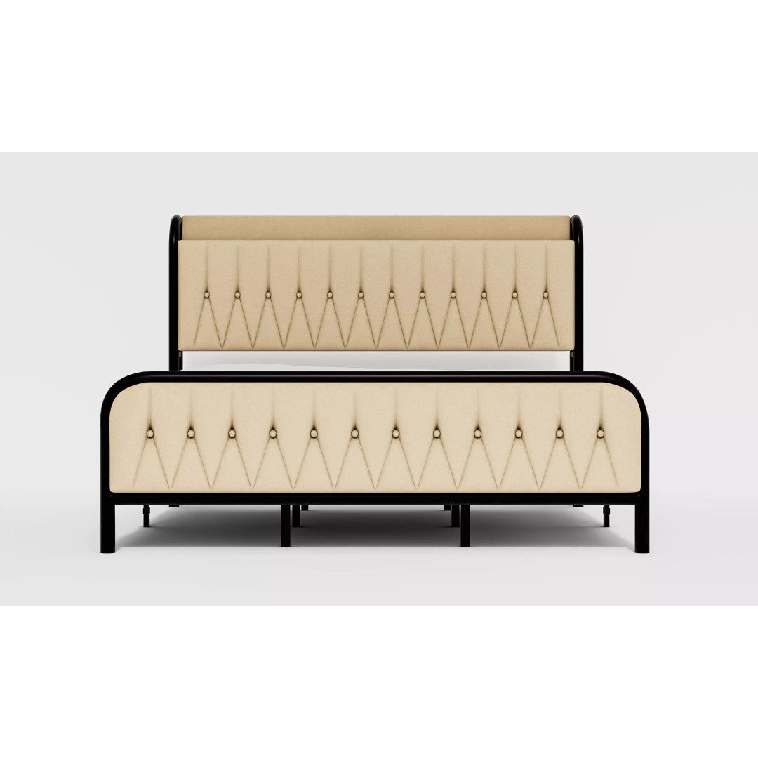 Upholstered Metal Bed Frame 3D Model – Modern Furniture Design, FBX - View 6