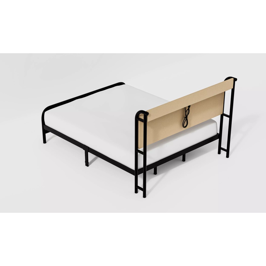 Upholstered Metal Bed Frame 3D Model – Modern Furniture Design, FBX - View 8