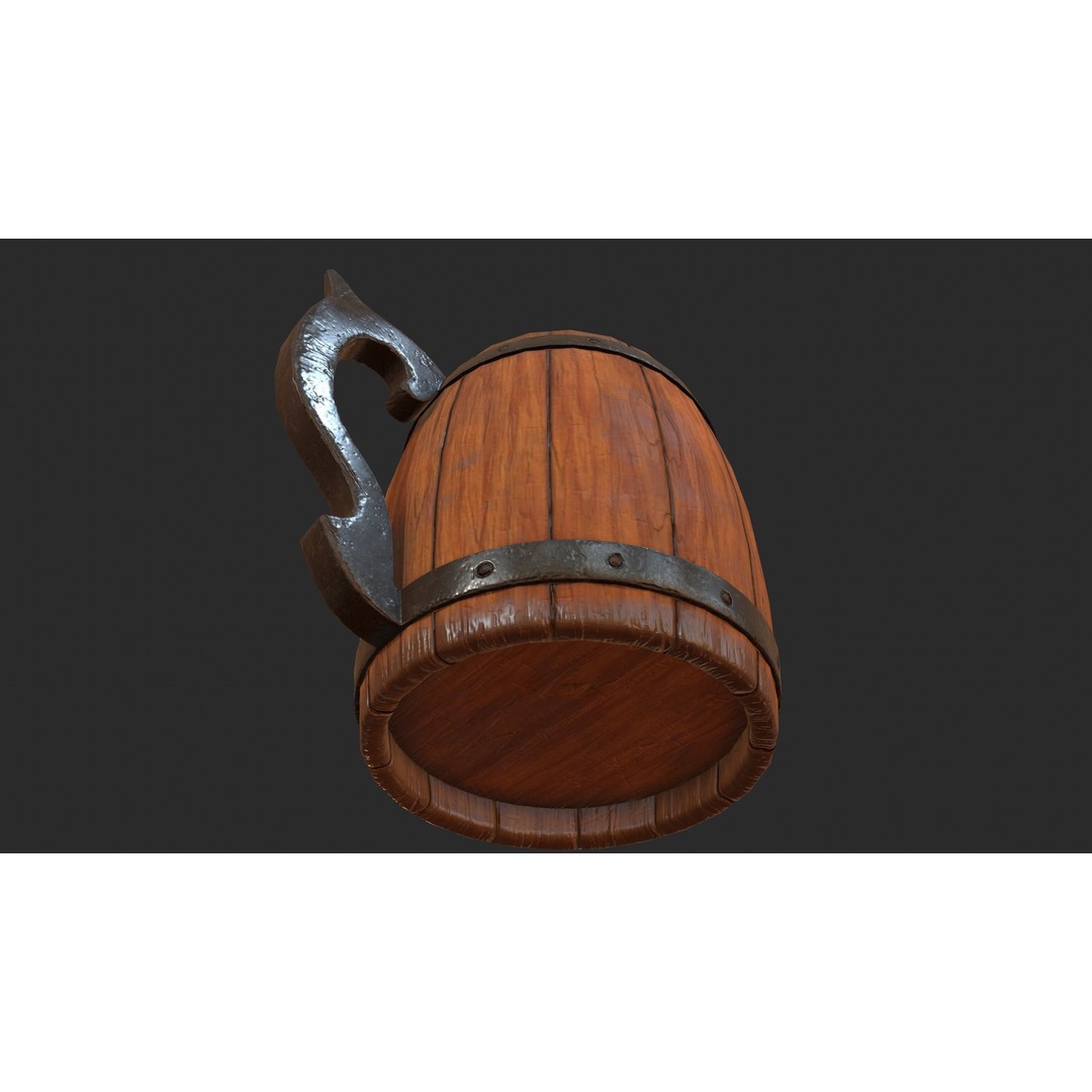 Beer Mug 3D Model – Low Poly Game Ready Asset, FBX, OBJ