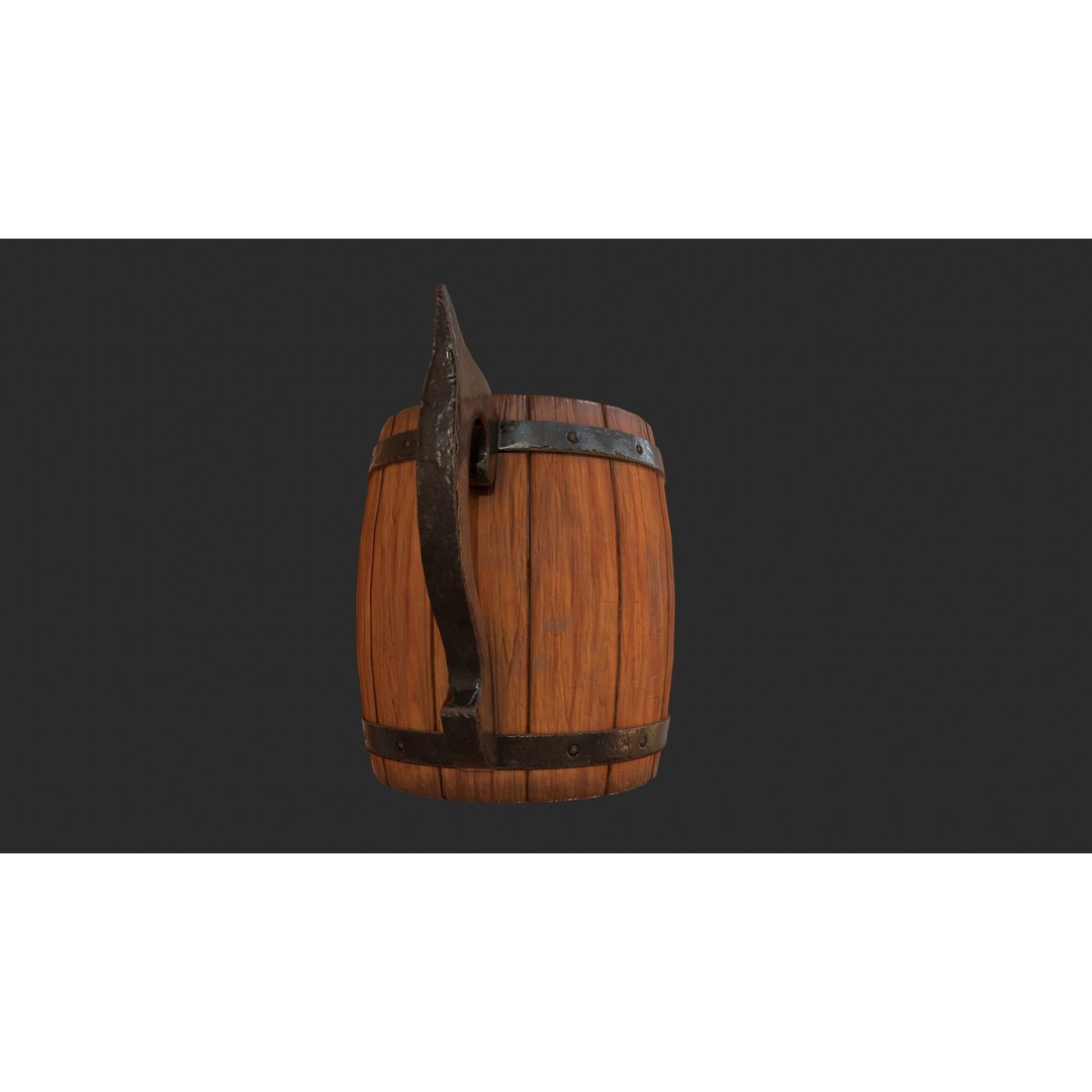 Beer Mug 3D Model – Low Poly Game Ready Asset, FBX, OBJ - View 12