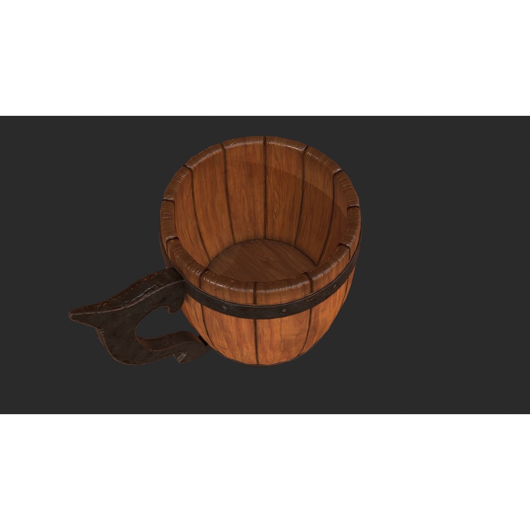 Beer Mug 3D Model – Low Poly Game Ready Asset, FBX, OBJ - View 20