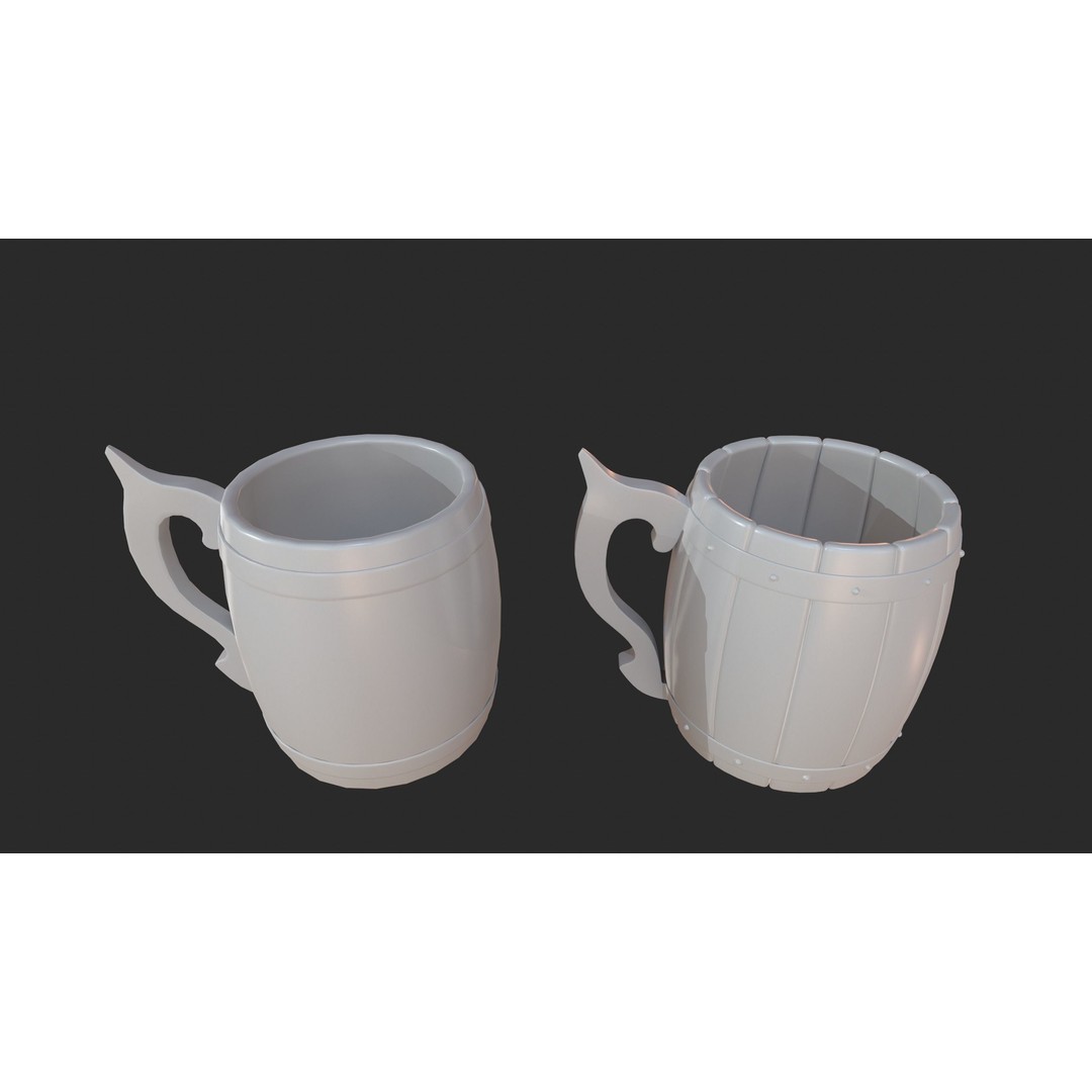 Beer Mug 3D Model – Low Poly Game Ready Asset, FBX, OBJ - View 4