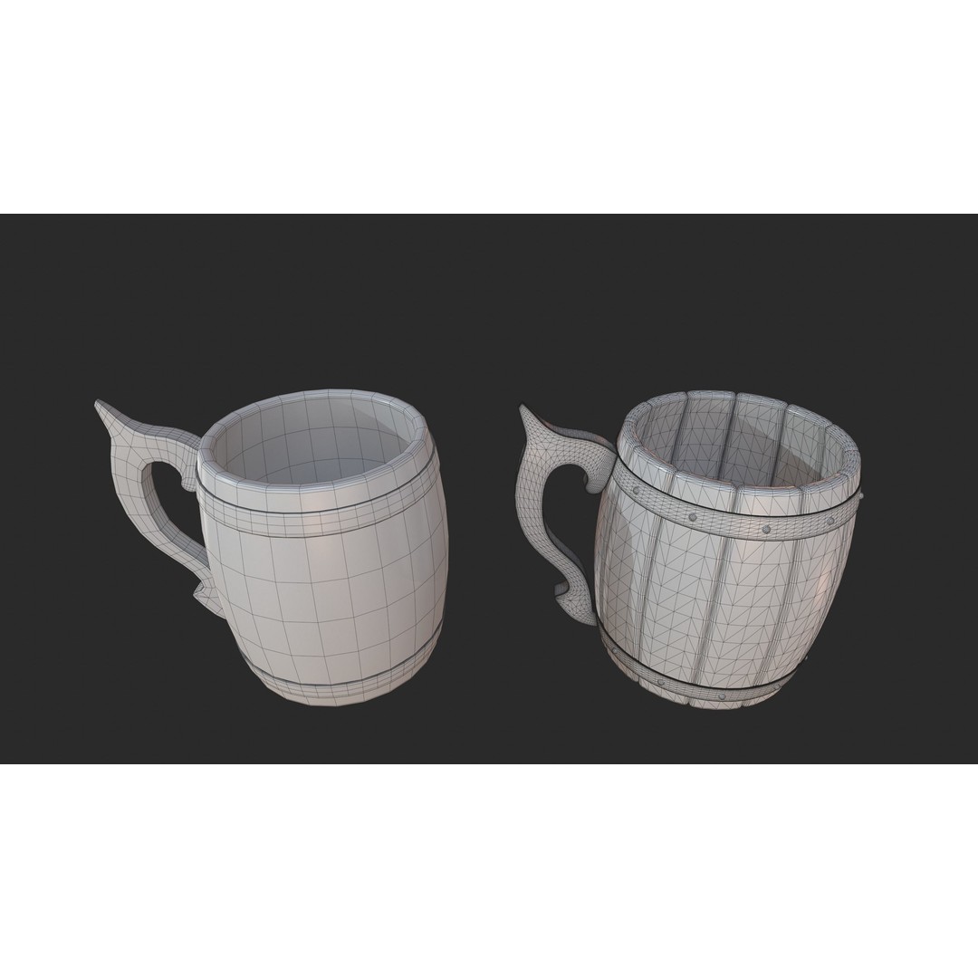 Beer Mug 3D Model – Low Poly Game Ready Asset, FBX, OBJ - View 5