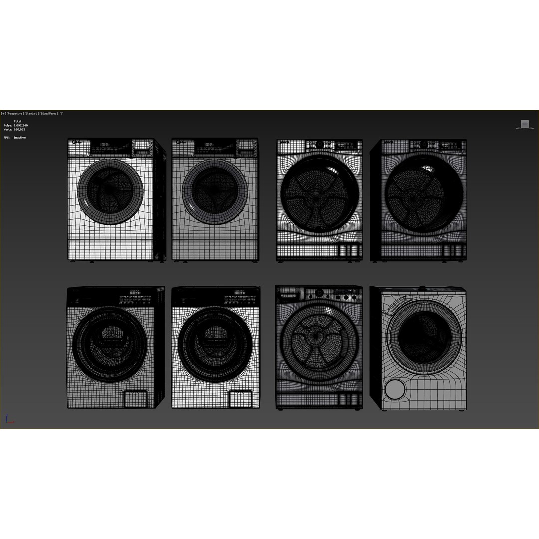 Washing Machine 3D Model – Realistic Design, PBR Textures, FBX & V-Ray