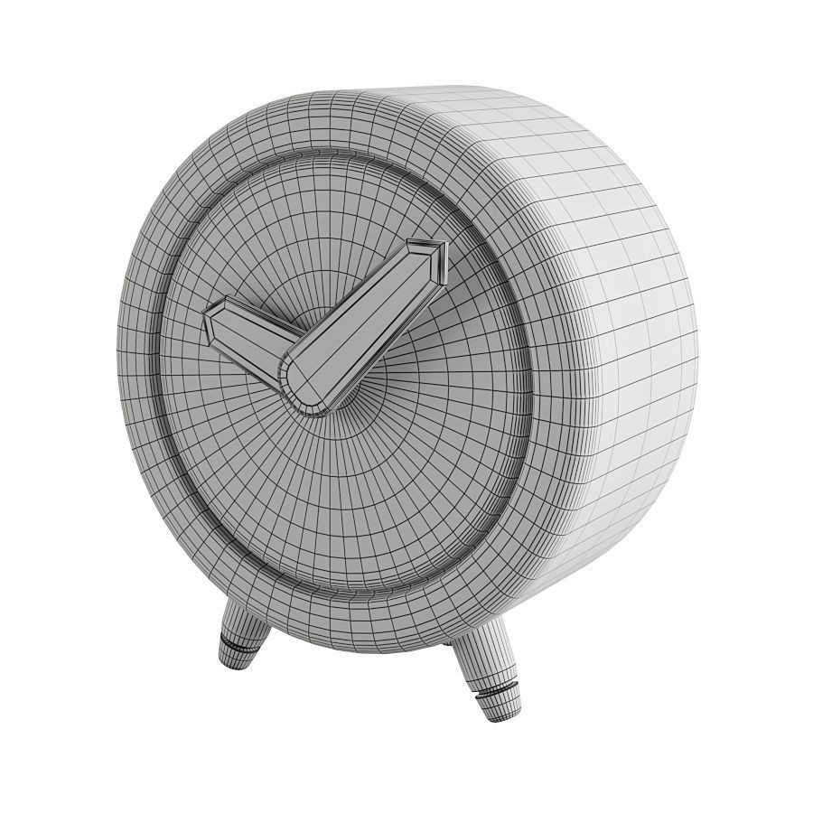 Wooden Table Clock 3D Model – Rounded Design, PBR Textures, FBX