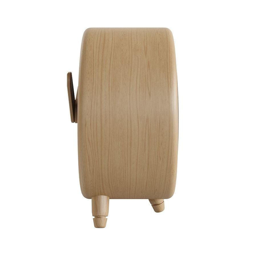 Wooden Table Clock 3D Model – Rounded Design, PBR Textures, FBX - View 5