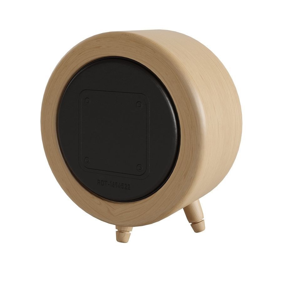 Wooden Table Clock 3D Model – Rounded Design, PBR Textures, FBX - View 8