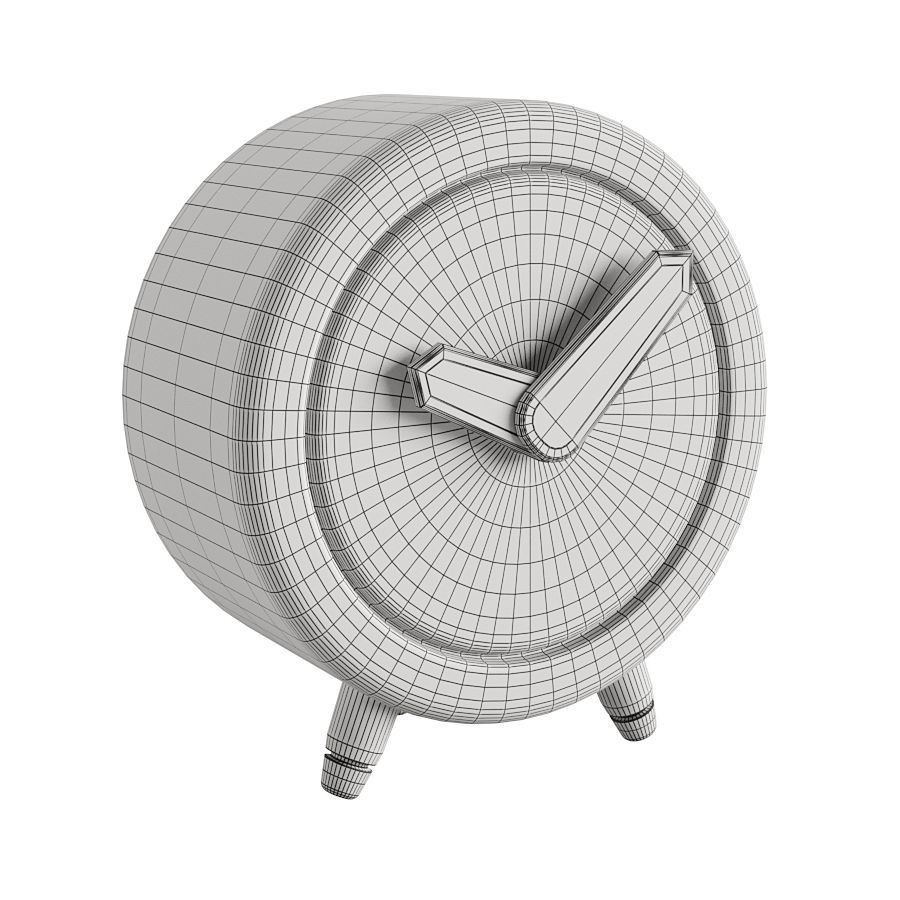 Wooden Table Clock 3D Model – Rounded Design, PBR Textures, FBX - View 9