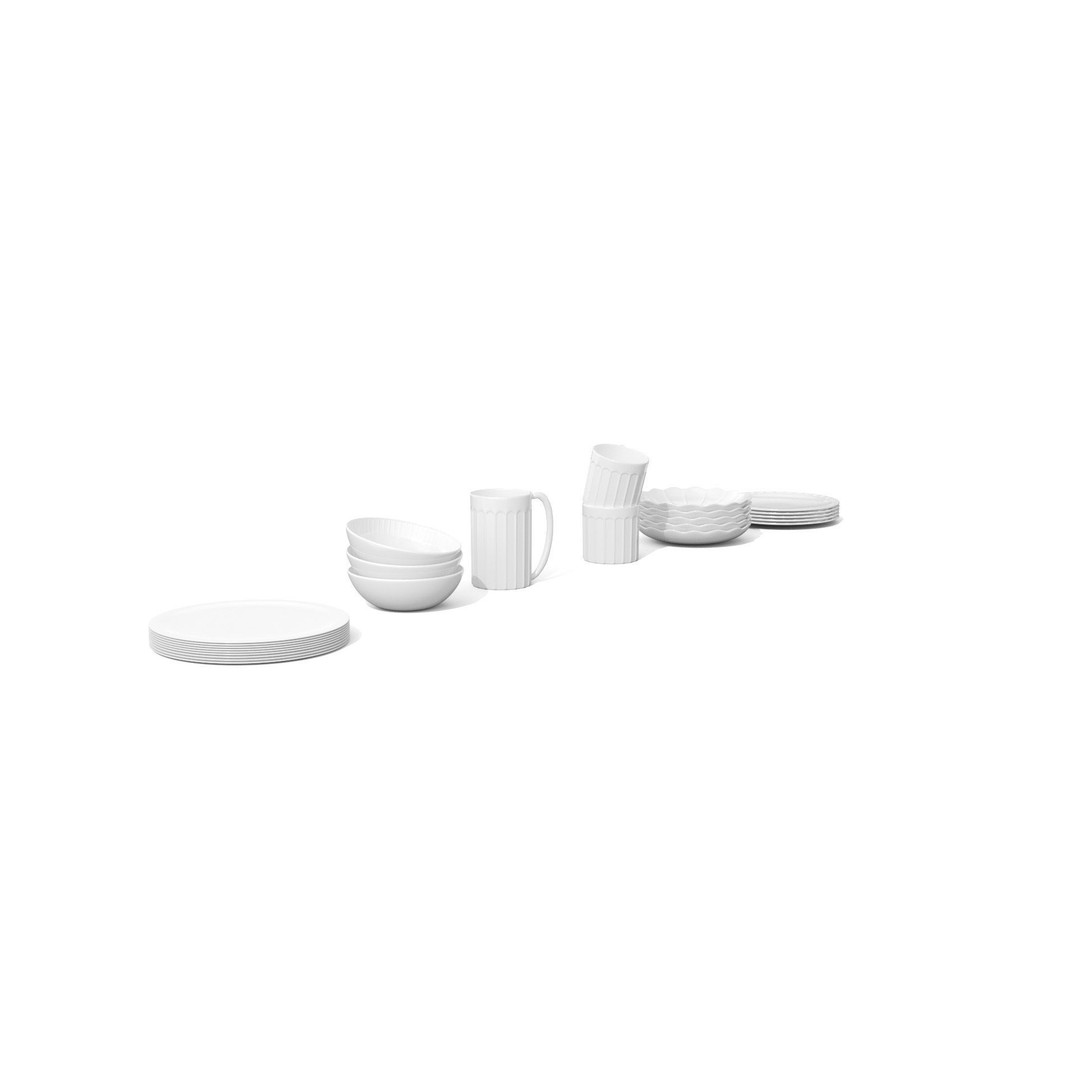 Stoneware Kitchen Accessories 3D Model – Low Poly PBR Dinnerware Set - View 28