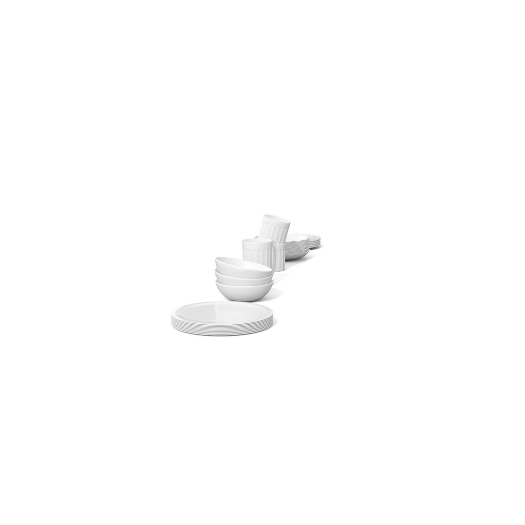 Stoneware Kitchen Accessories 3D Model – Low Poly PBR Dinnerware Set - View 29